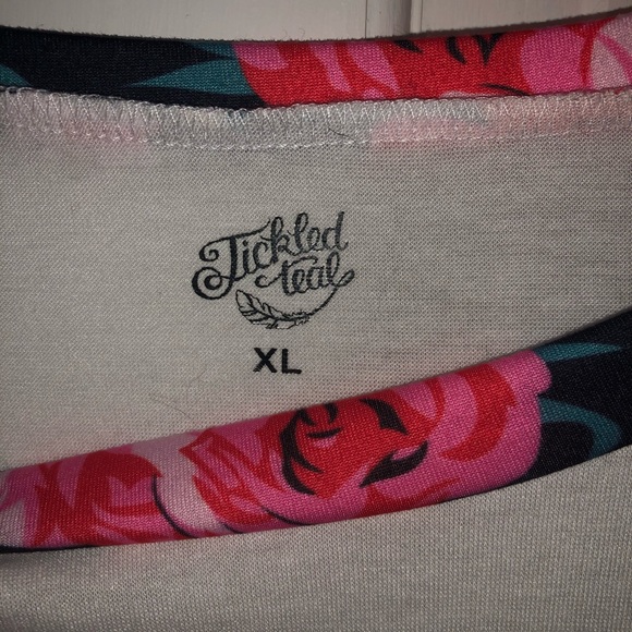 Elbow Tickled Teal Floral Shirt - Picture 3 of 3